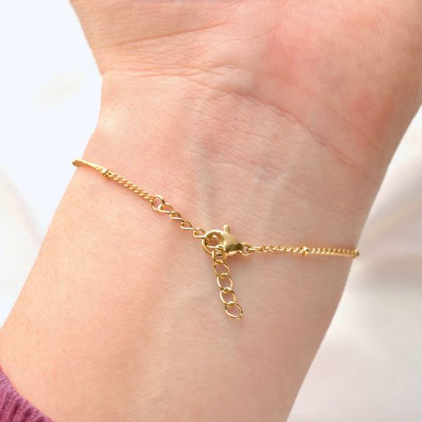 Layered Satellite Bracelet - Gold Beaded Chain Bracelet