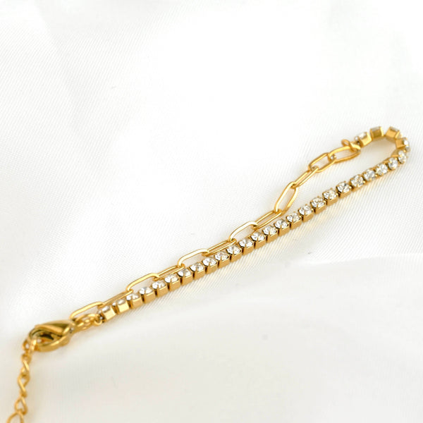 18k Gold Bracelets - Gold Beaded, Paperclip, Tennis Bracelet