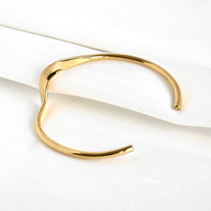 Sculptural Gold Cuff - Tarnish-free Twist Cuff Bracelet