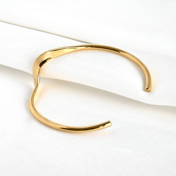 Sculptural Gold Cuff - Tarnish-free Twist Cuff Bracelet