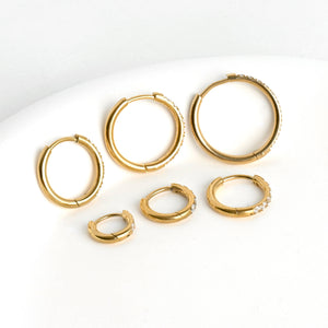 Pave Diamond Hoops - Tarnish-free Diamond Hoop Earrings