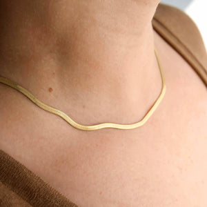 Herringbone Necklace - Tarnish-free Snake Chain Necklace
