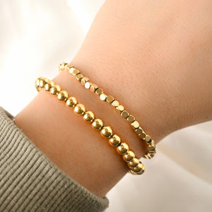 18k Gold Bracelets - Gold Beaded, Paperclip, Tennis Bracelet