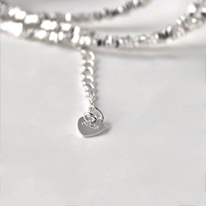 925 Sterling Silver Beaded Choker - Silver Bead Necklace