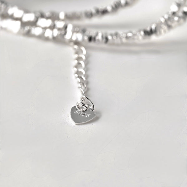 925 Sterling Silver Beaded Choker - Silver Bead Necklace