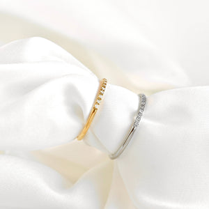 Thin Pave CZ Ring - Slim Stacker Ring - Pave Diamond Band