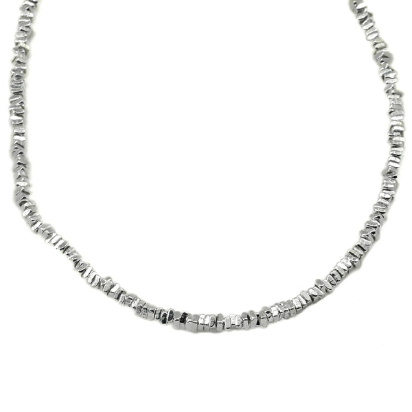 925 Sterling Silver Beaded Choker - Silver Bead Necklace