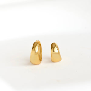 Small Chunky Hoops - Sterling Silver Small Bold Huggies
