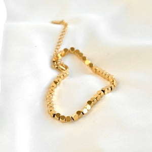 18k Gold Bracelets - Gold Beaded, Paperclip, Tennis Bracelet