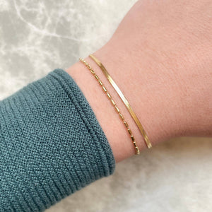 Layered Herringbone Bracelet - Dainty Gold Sanke Bracelet