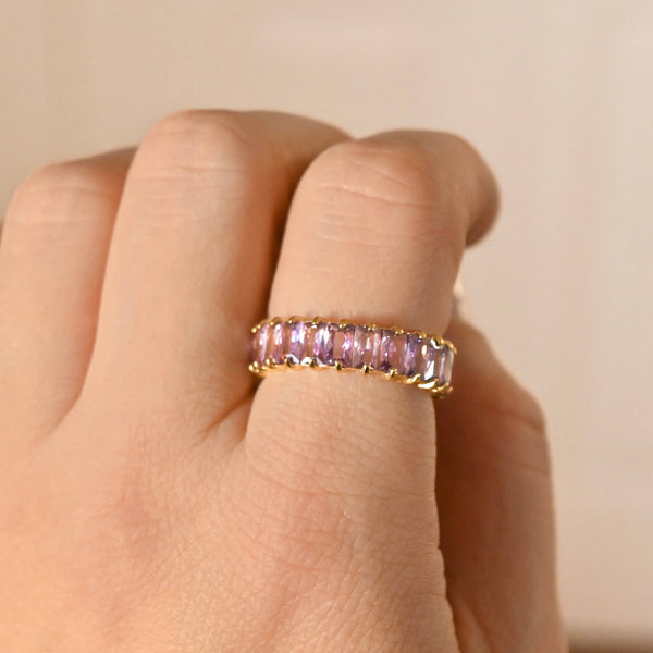 Baguette Diamond Ring - Wide Baguette-cut CZ Ring