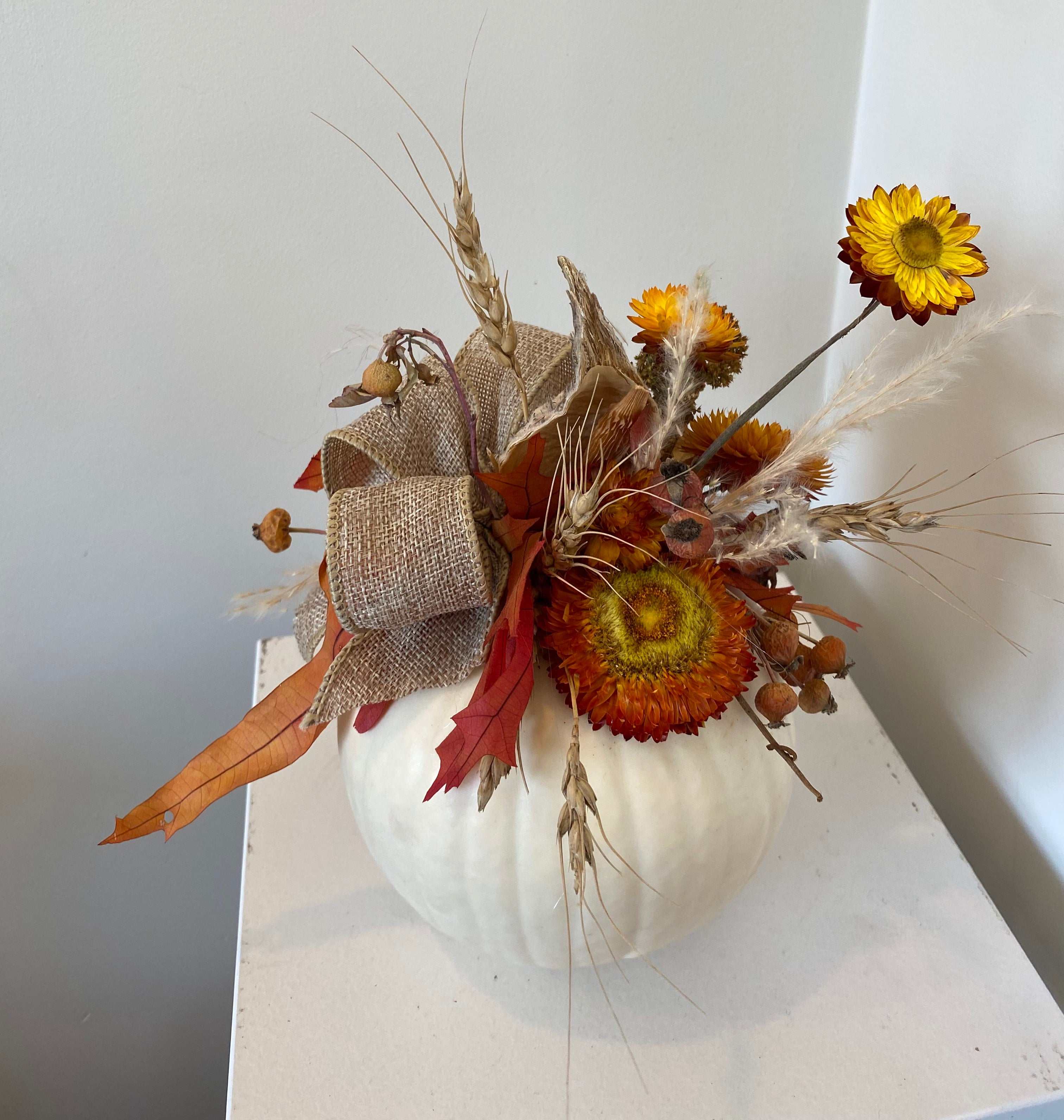 Decorative Dried Floral Pumpkin