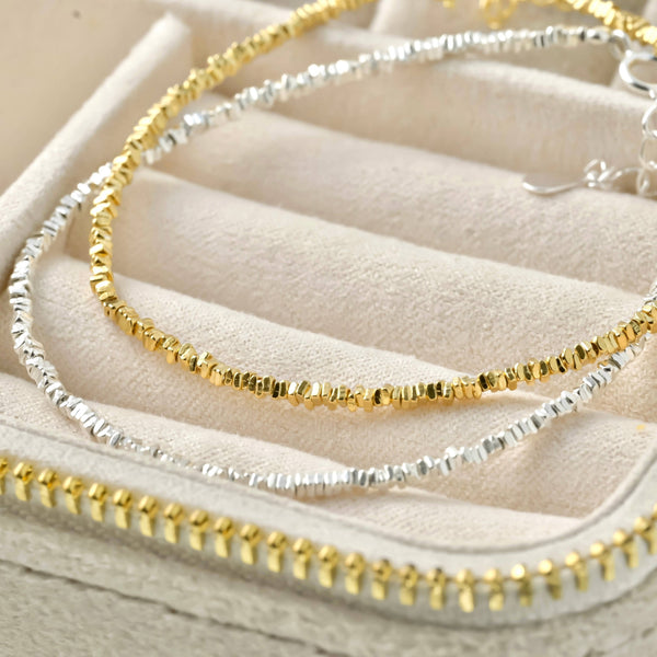 925 Sterling Silver Beaded Choker - Silver Bead Necklace