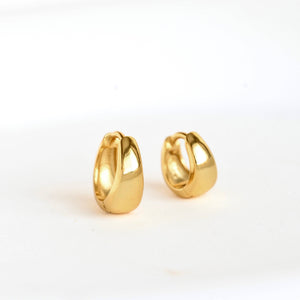 Small Chunky Hoops - Sterling Silver Small Bold Huggies