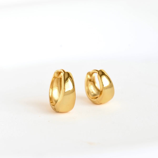 Small Chunky Hoops - Sterling Silver Small Bold Huggies