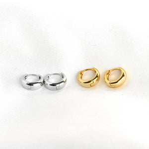 Small Chunky Hoops - Sterling Silver Small Bold Huggies