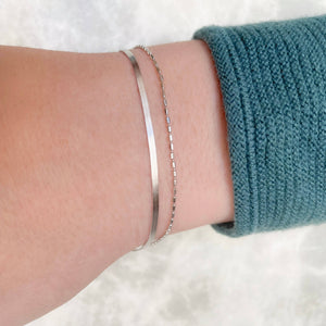 Layered Herringbone Bracelet - Dainty Gold Sanke Bracelet