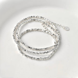 925 Sterling Silver Beaded Choker - Silver Bead Necklace