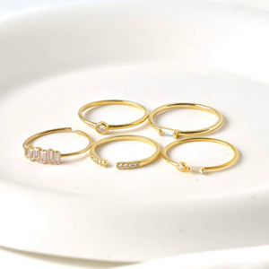 925 Silver Diamond Rings - Bezel Ring - Baguette Ring