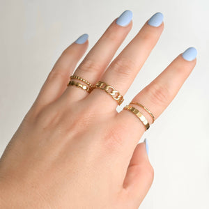 Dainty Gold Rings - Waterproof 18k Gold Stackable Rings