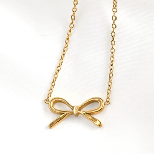 Gold Ribbon Bracelet - 18k Gold PVD Dainty Bow Tie Bracelet