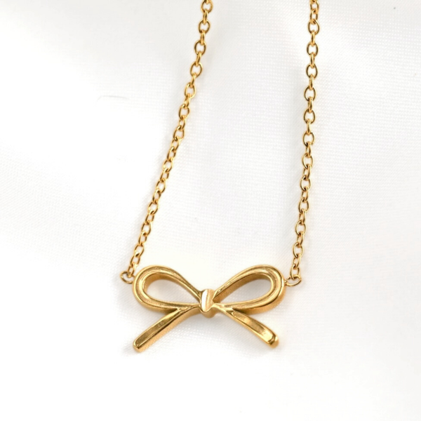 Gold Ribbon Bracelet - 18k Gold PVD Dainty Bow Tie Bracelet