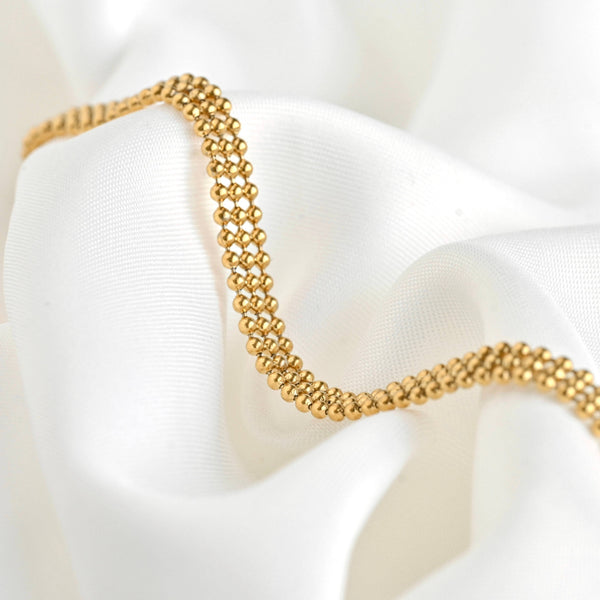 18k Gold Bracelets - Gold Beaded, Paperclip, Tennis Bracelet