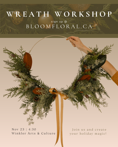 Modern Crescent Wreath Workshop - Nov 23rd