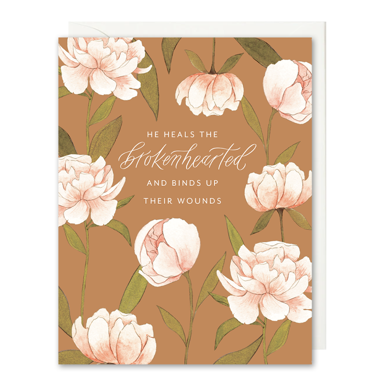 He Heals the Brokenhearted Christian Sympathy Card