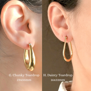 18k Gold Hoop Earrings - Tarnish-free Statement Hoops
