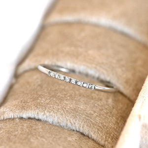 Thin Pave CZ Ring - Slim Stacker Ring - Pave Diamond Band