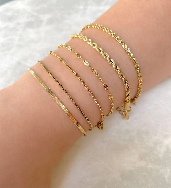 Dainty Gold Bracelets - Waterproof Chain Bracelets for Women