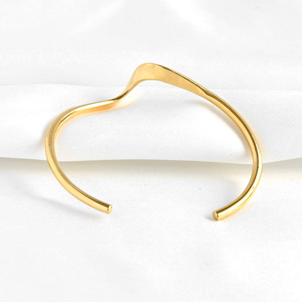 Sculptural Gold Cuff - Tarnish-free Twist Cuff Bracelet