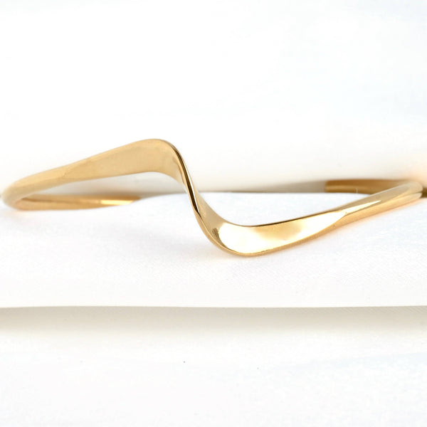 Sculptural Gold Cuff - Tarnish-free Twist Cuff Bracelet