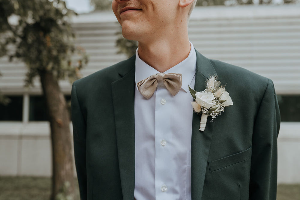 Boutonniere (White focal with custom accents)