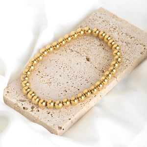 18k Gold Bracelets - Gold Beaded, Paperclip, Tennis Bracelet