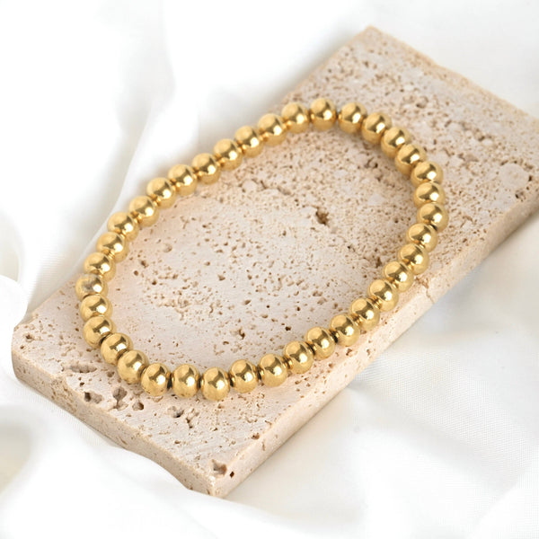18k Gold Bracelets - Gold Beaded, Paperclip, Tennis Bracelet