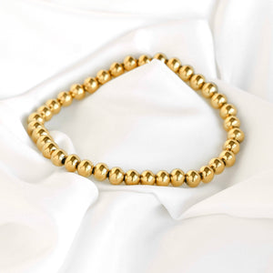 18k Gold Bracelets - Gold Beaded, Paperclip, Tennis Bracelet