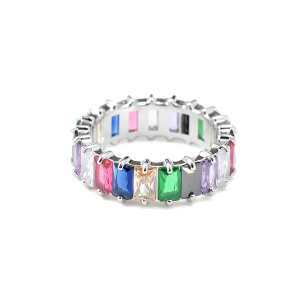 Baguette Diamond Ring - Wide Baguette-cut CZ Ring