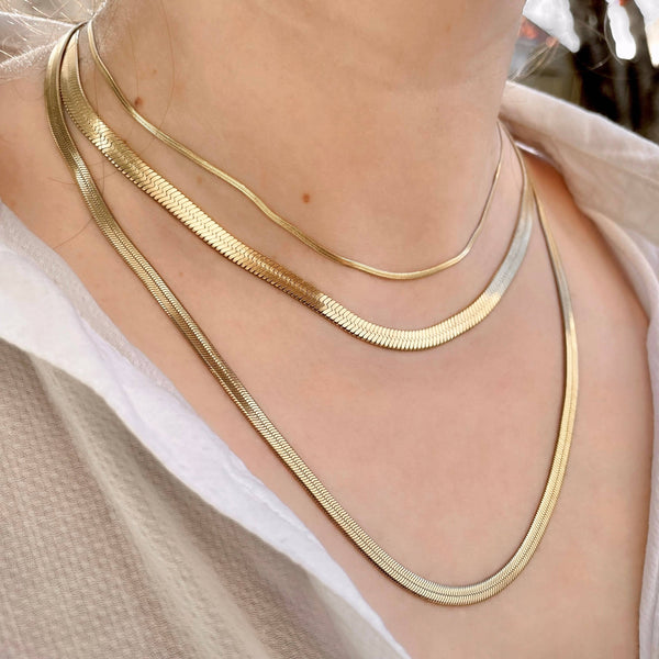 Herringbone Necklace - Tarnish-free Snake Chain Necklace
