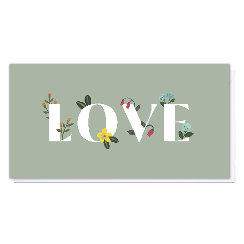 Love Typography Money Card