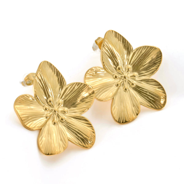 Oversized Flower Earrings - Large Flower Statement Earrings