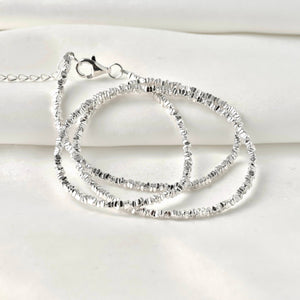 925 Sterling Silver Beaded Choker - Silver Bead Necklace