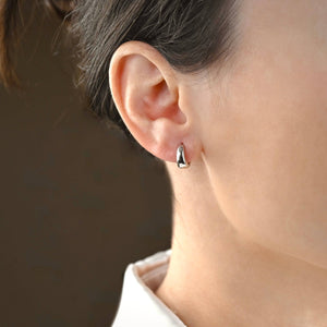 Small Chunky Hoops - Sterling Silver Small Bold Huggies