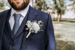 Boutonniere (White focal with custom accents)