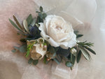 Wrist Corsage (White base with custom accents)
