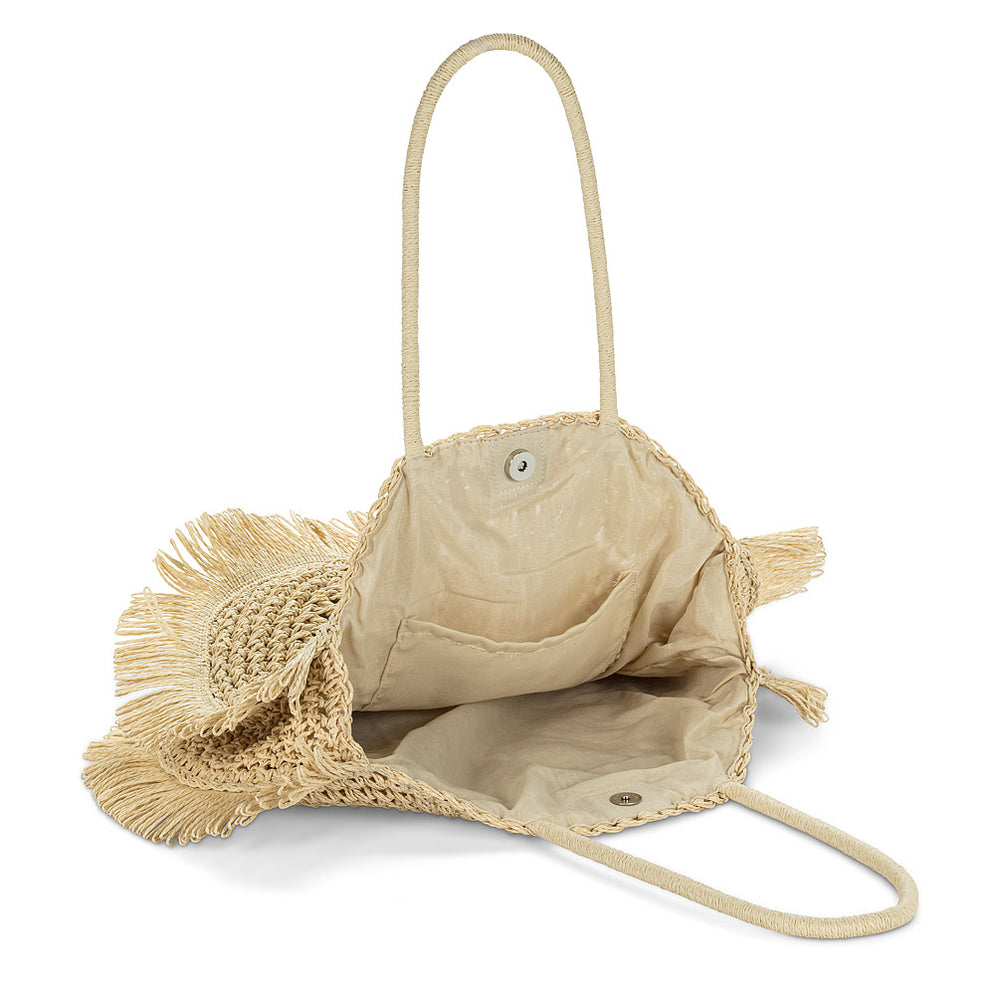 Round Crochet Tote Bag