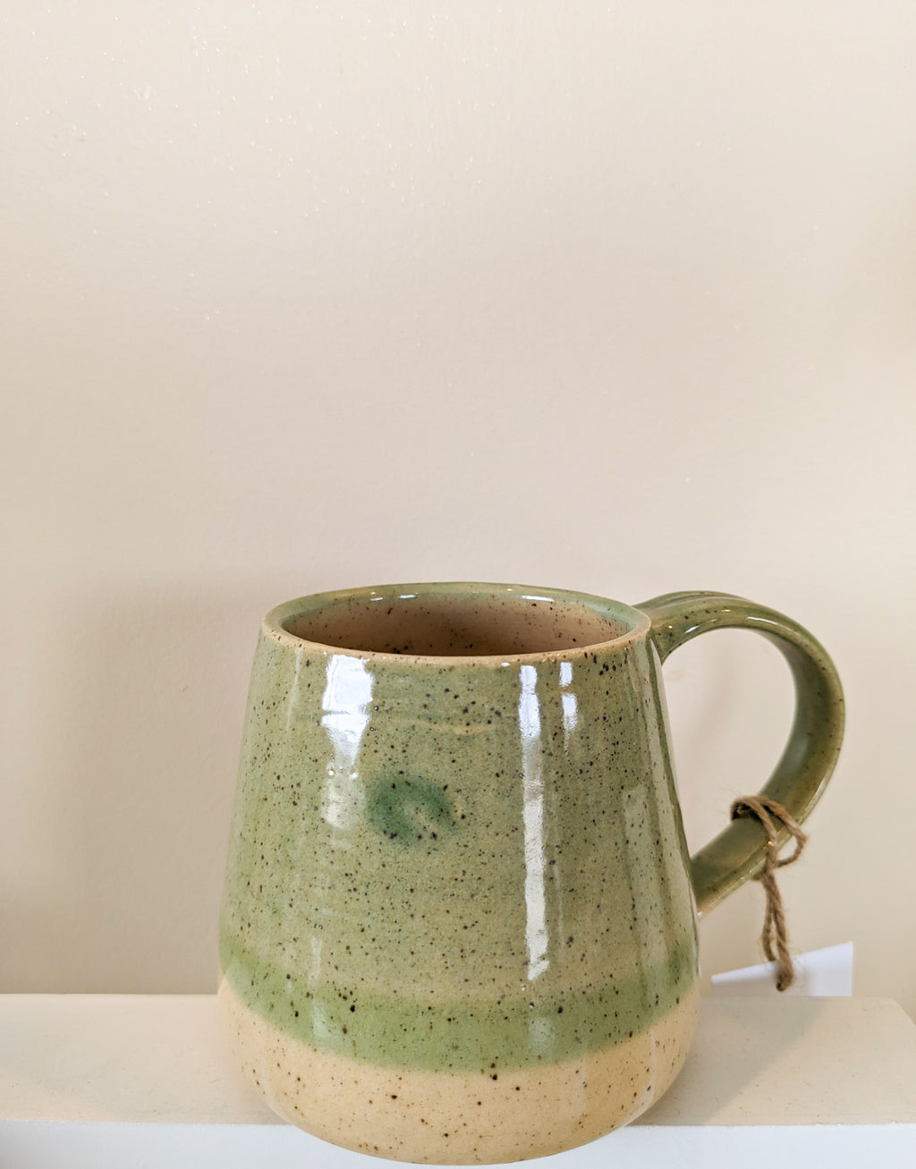 Wildflower & Clay slanted green mug