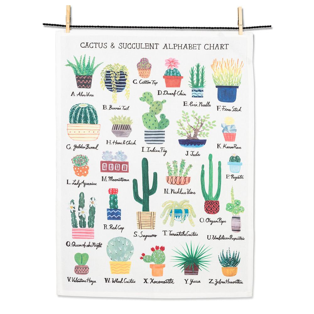 Cactus Alphabet Kitchen Tea Towel/Canvas