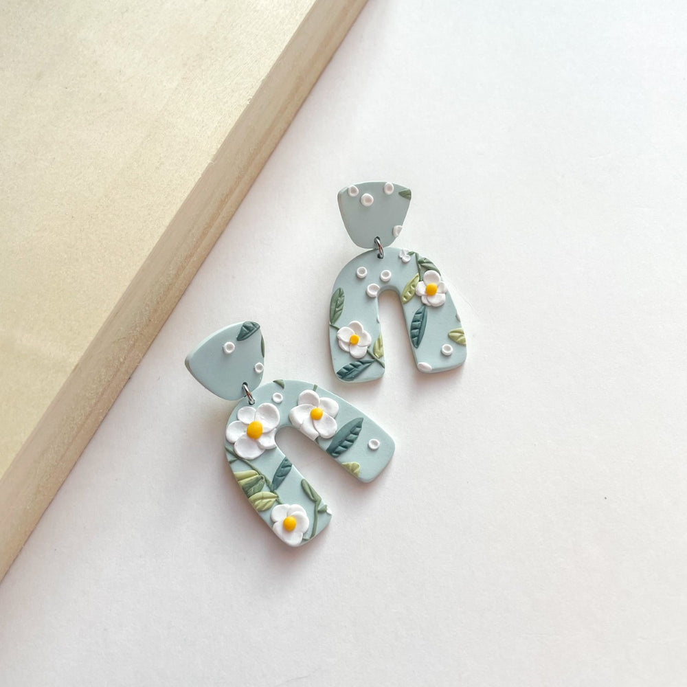 Prairie Clay Floral Earrings